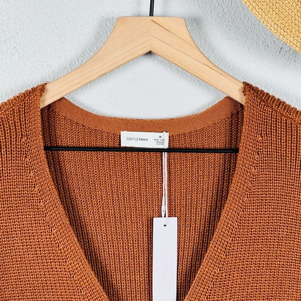 NWT Gentle Fawn Tucker Pullover Sweater Toffee V-Neck Long Sleeve Relaxed Medium - Picture 4 of 8